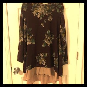Floral Sweater Swing Dress
